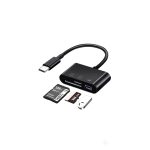 3-in-1 Type-C Card Reader – Micro SD/TF Memory Card & USB Adapter for Laptop, Tablet & OTG Devices
