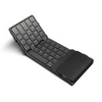 Tri-Folding Wireless Keyboard with Touchpad – Portable Rechargeable Bluetooth Keyboard for Windows, PC, Tablet & Smartphone